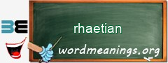 WordMeaning blackboard for rhaetian